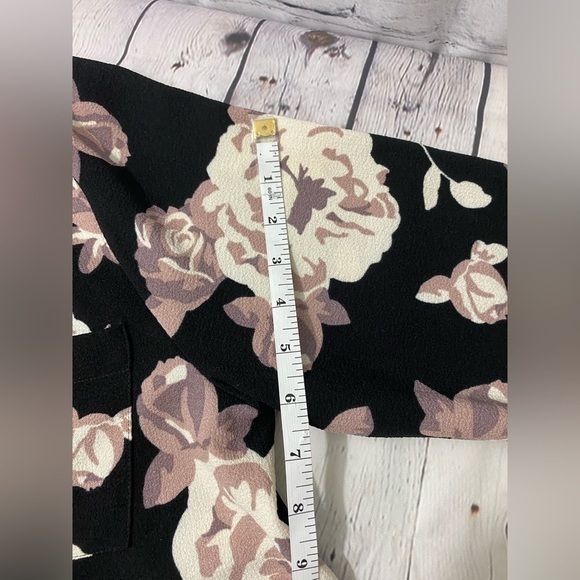 Mud Pie Floral Long-Sleeve Shirt Dress Lace-Up Neckline Womens Size Large - Picture 8 of 9